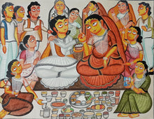 Load image into Gallery viewer, Godh Bharai : Midnapore patachitra painting by Bapi Chitrakar