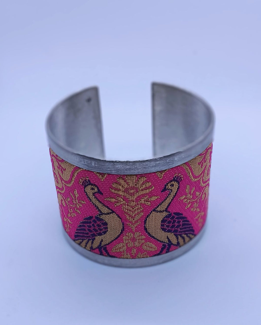 Pink peacock cuff _ jewellery from Jaipur
