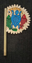Load image into Gallery viewer, Hand-painted bamboo fan by Midnapore patachitra artists