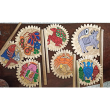Load image into Gallery viewer, Hand-painted bamboo fan by Midnapore patachitra artists