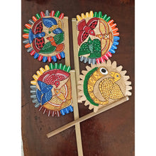 Load image into Gallery viewer, Hand-painted bamboo fan by Midnapore patachitra artists