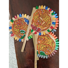 Load image into Gallery viewer, Hand-painted bamboo fan by Midnapore patachitra artists