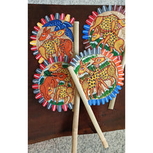 Load image into Gallery viewer, Hand-painted bamboo fan by Midnapore patachitra artists