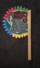 Load image into Gallery viewer, Hand-painted bamboo fan by Midnapore patachitra artists