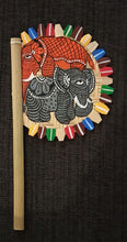 Load image into Gallery viewer, Hand-painted bamboo fan by Midnapore patachitra artists