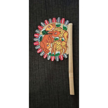 Load image into Gallery viewer, Hand-painted bamboo fan by Midnapore patachitra artists
