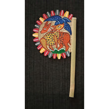 Load image into Gallery viewer, Hand-painted bamboo fan by Midnapore patachitra artists
