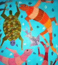 Load image into Gallery viewer, Water World Gond Canvas by Lilesh Kr Urweti