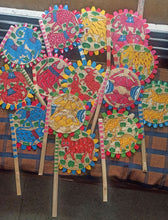 Load image into Gallery viewer, Painted bamboo hand-fan (both sides painted) by Midnapore patuas