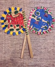 Load image into Gallery viewer, Painted bamboo hand-fan (both sides painted) by Midnapore patuas
