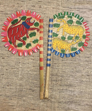 Load image into Gallery viewer, Painted bamboo hand-fan (both sides painted) by Midnapore patuas