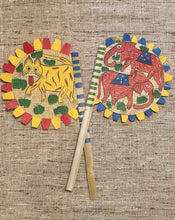 Load image into Gallery viewer, Painted bamboo hand-fan (both sides painted) by Midnapore patuas