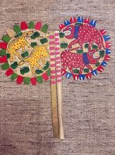 Load image into Gallery viewer, Painted bamboo hand-fan (both sides painted) by Midnapore patuas