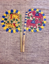 Load image into Gallery viewer, Painted bamboo hand-fan (both sides painted) by Midnapore patuas