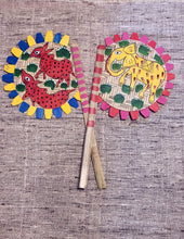 Load image into Gallery viewer, Painted bamboo hand-fan (both sides painted) by Midnapore patuas