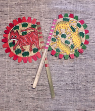 Load image into Gallery viewer, Painted bamboo hand-fan (both sides painted) by Midnapore patuas