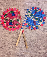 Load image into Gallery viewer, Painted bamboo hand-fan (both sides painted) by Midnapore patuas