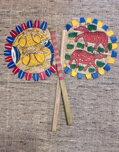 Load image into Gallery viewer, Painted bamboo hand-fan (both sides painted) by Midnapore patuas