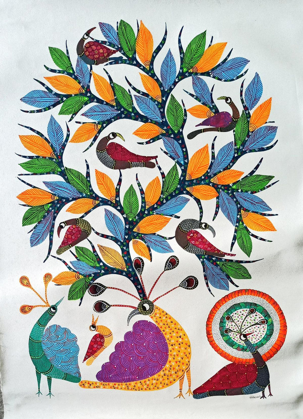 Tree of Life -1 : Gond art by Lilesh Kr Urweti