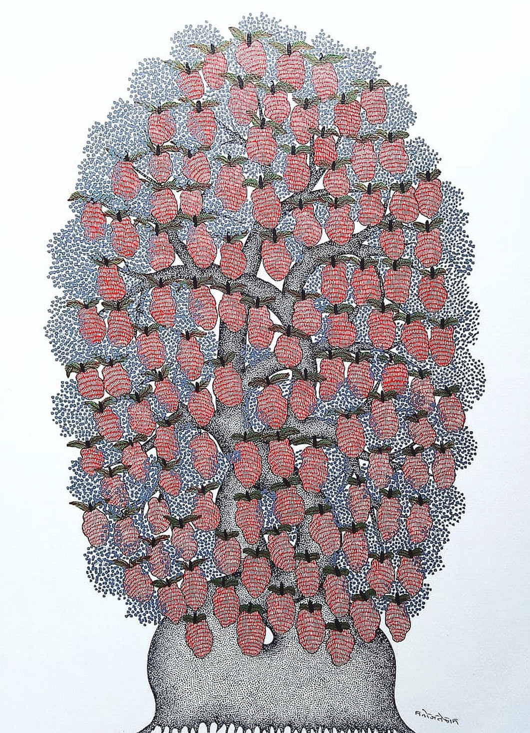 Tree Of Life - VIII by gond artist Manoj Tekam