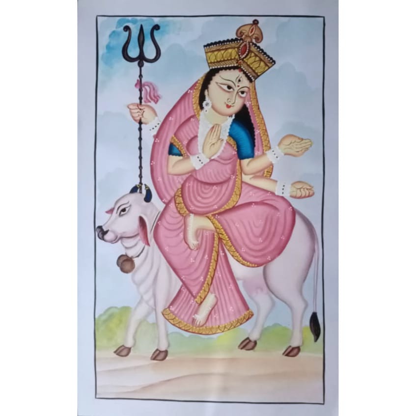 Goddess Durga patachitra by Layala Chitrakar