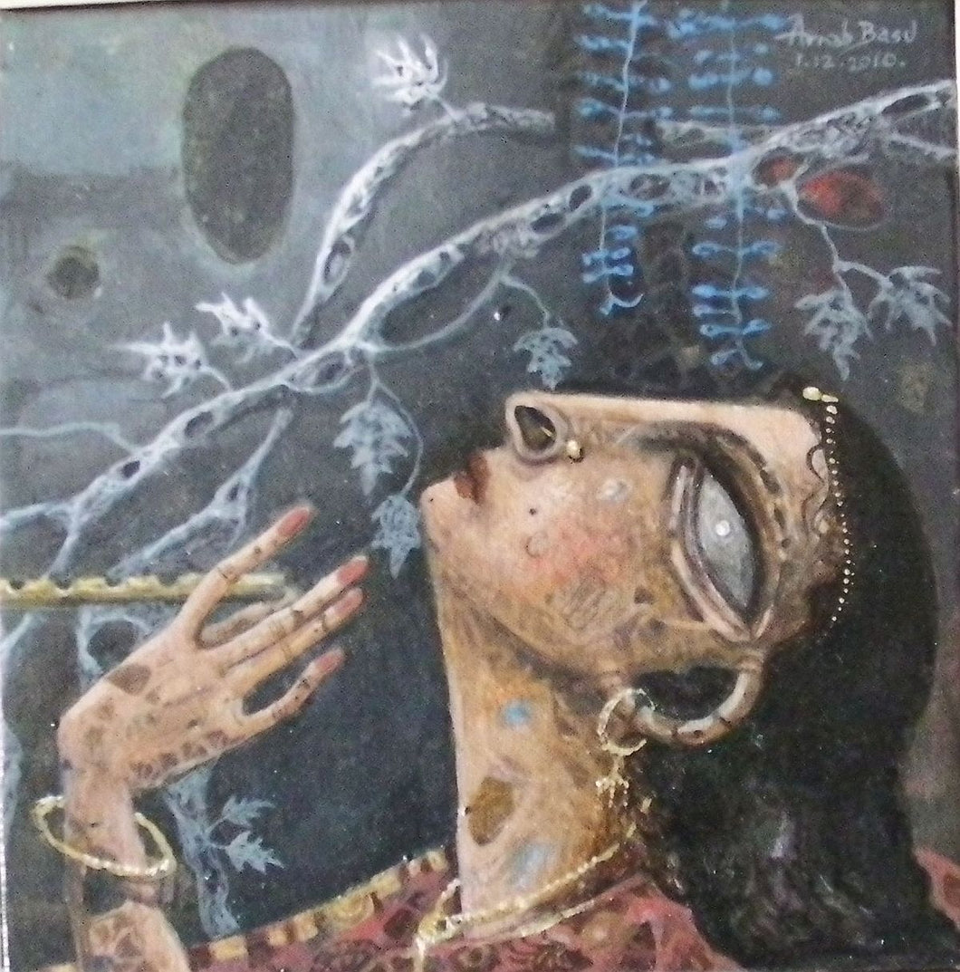 Radha (oil on canvas painting) by Arnab Basu