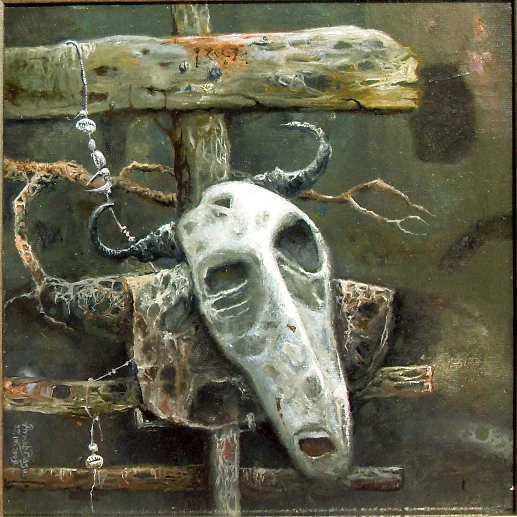 Goat Skull (oil on canvas painting) by Arnab Basu