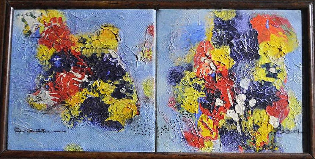 Fish abstract - diptych : Dhiren Sasmal
