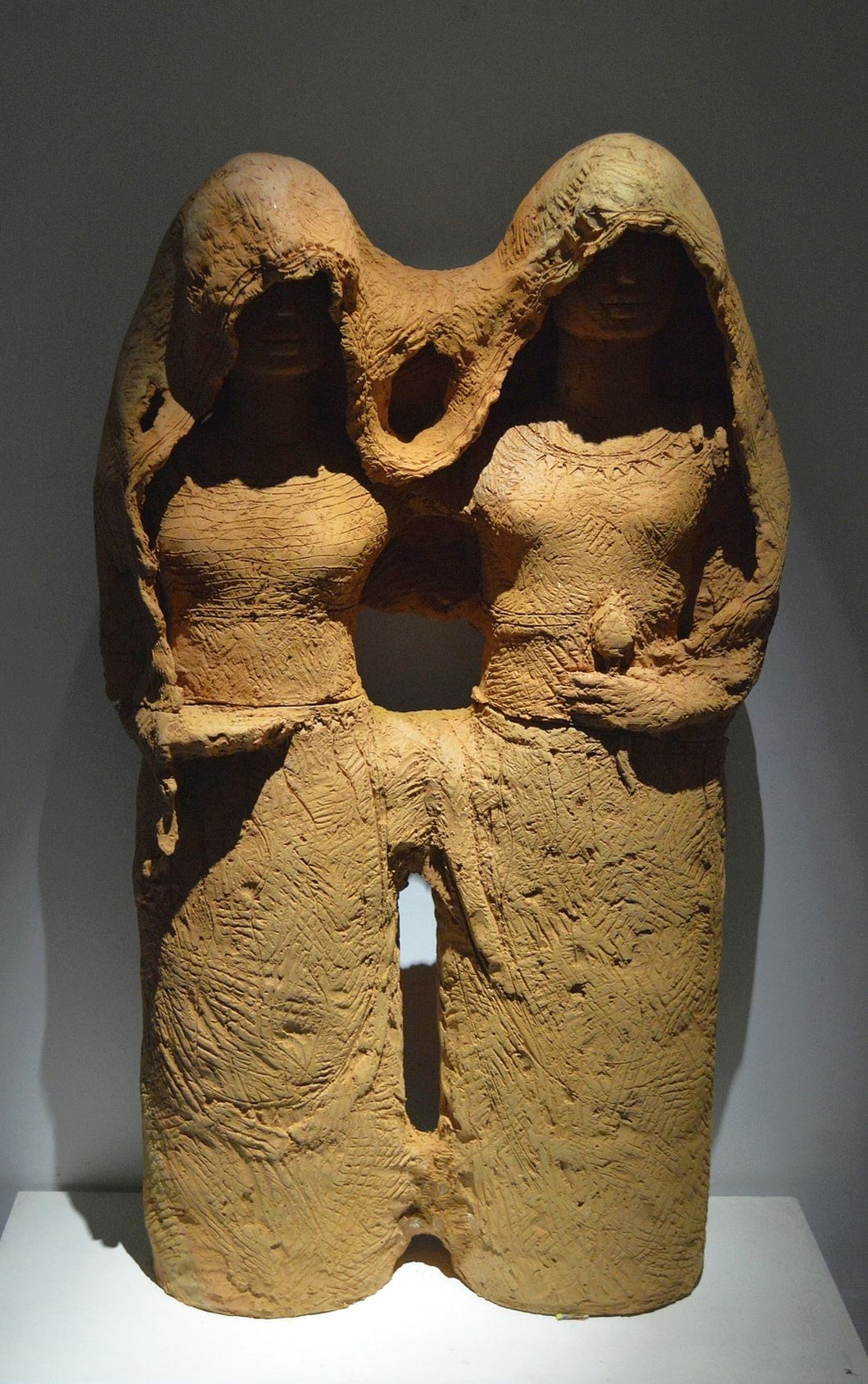 Two Veiled Dancers : Terracotta sculptures by RamKumar Manna