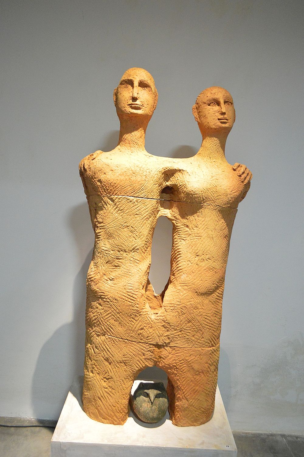 Two Friends : Terracotta sculpture by RamKumar manna