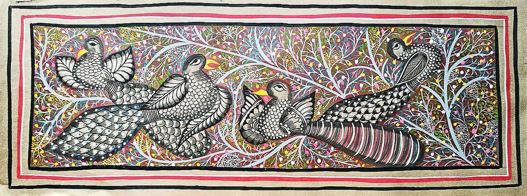 Bird Scroll 4 by Sonali Chitrakar